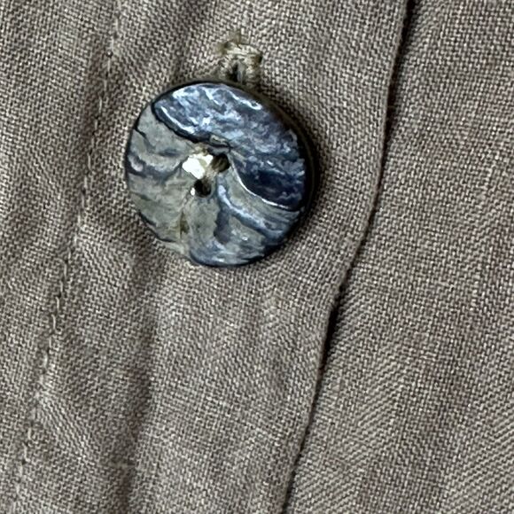 Click USA 100% Linen Loose Boxy 3/4 Sleeve Button down Top Shirt Large 48B 32L - Picture 8 of 11